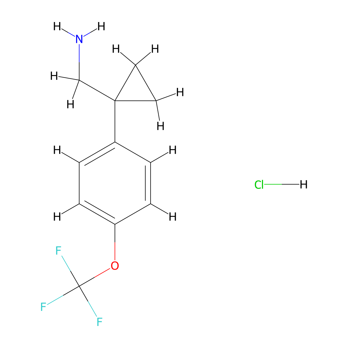 (1-(4-(Trifluoromethoxy)phenyl)cyclopropyl)methanamine hydrochloride molecular structure, CAS 1209685-75-5