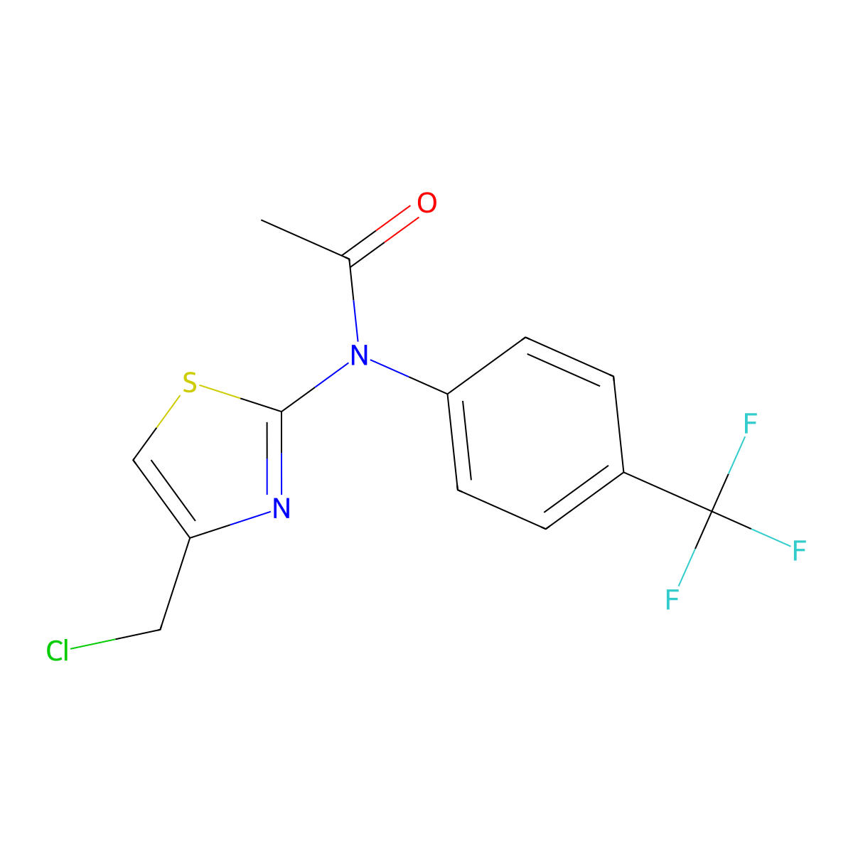 N-[4-(chloromethyl)-1,3-thiazol-2-yl]-N-[4-(trifluoromethyl)phenyl]acetamide molecular structure, CAS 1209700-14-0