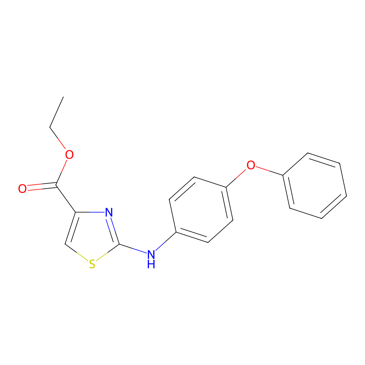 Ethyl 2-((4-phenoxyphenyl)amino)thiazole-4-carboxylate molecular structure, CAS 1209703-12-7