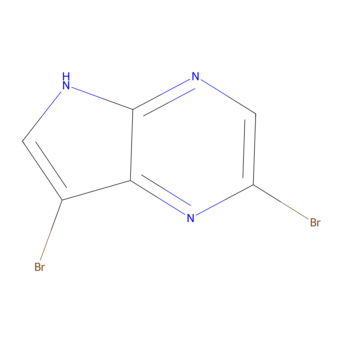 2,7-Dibromo-5H-pyrrolo[2,3-b]pyrazine molecular structure, CAS 1209703-87-6