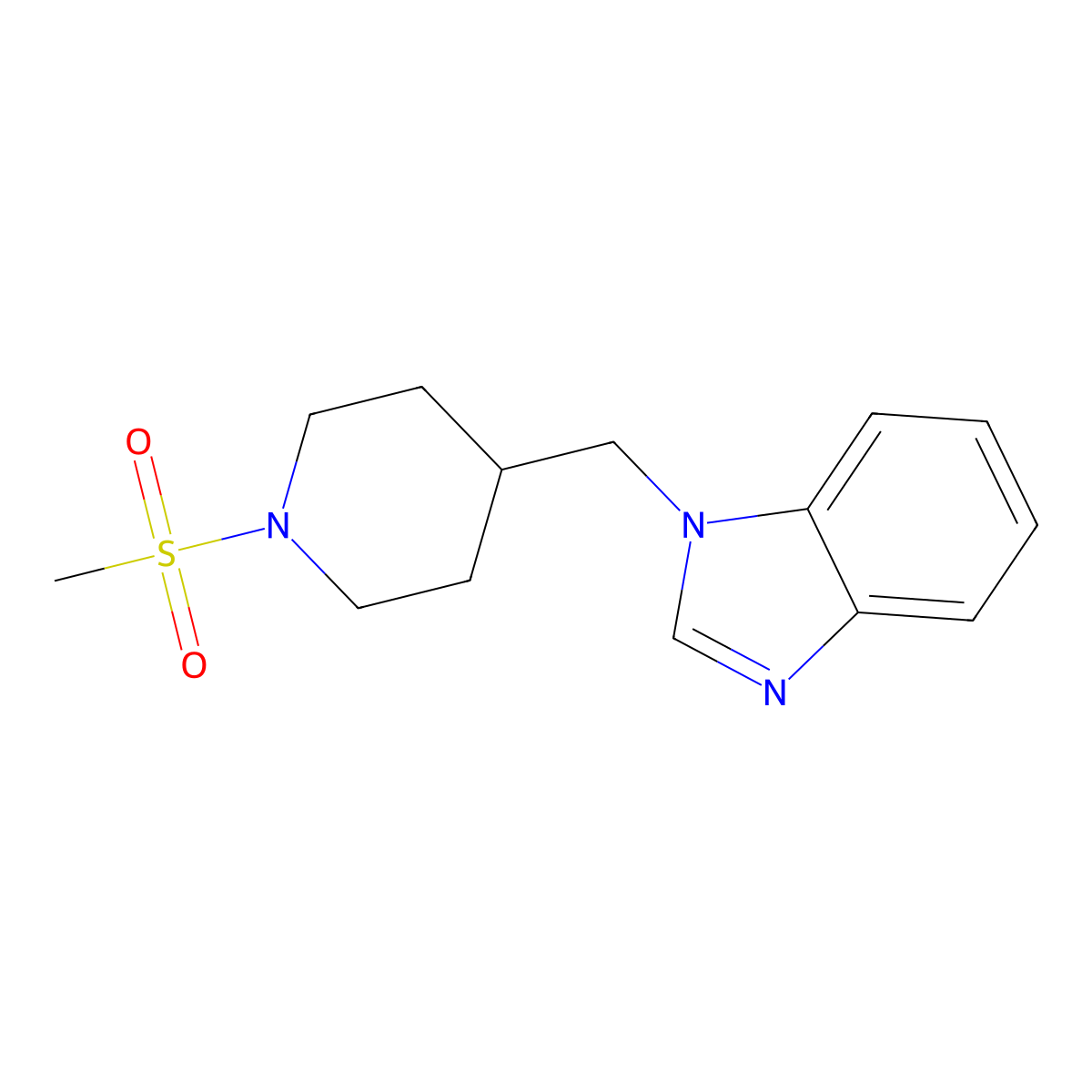1-[(1-methanesulfonylpiperidin-4-yl)methyl]-1H-1,3-benzodiazole molecular structure, CAS 1209705-44-1