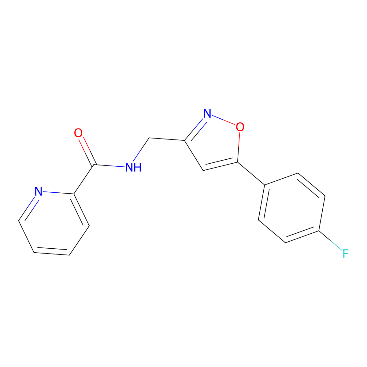 N-((5-(4-fluorophenyl)isoxazol-3-yl)methyl)picolinamide molecular structure, CAS 1209713-03-0