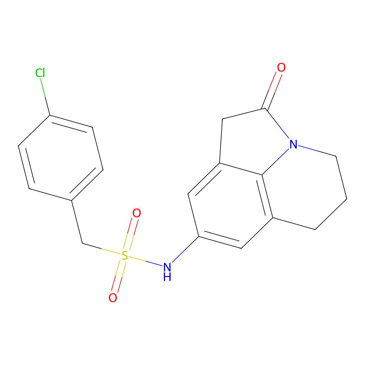 1-(4-chlorophenyl)-N-(2-oxo-2,4,5,6-tetrahydro-1H-pyrrolo[3,2,1-ij]quinolin-8-yl)methanesulfonamide molecular structure, CAS 1209714-94-2