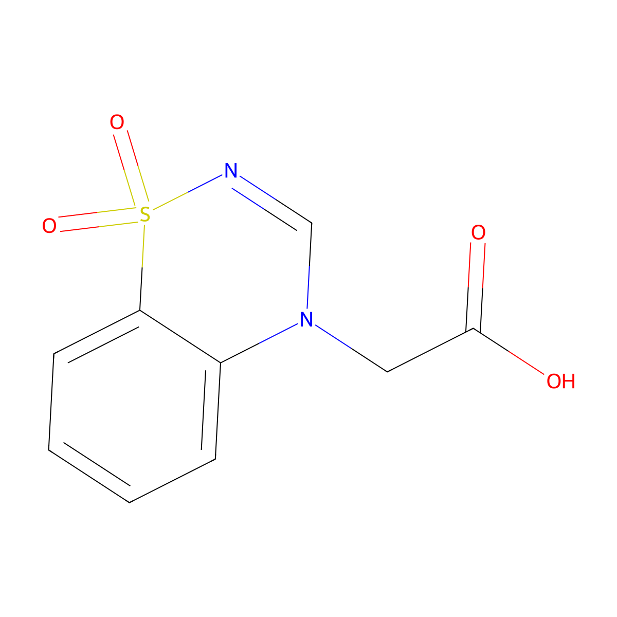 2-(1,1-Dioxo-4H-1$L^{6},2,4-benzothiadiazin-4-YL)acetic acid molecular structure, CAS 1209718-24-0