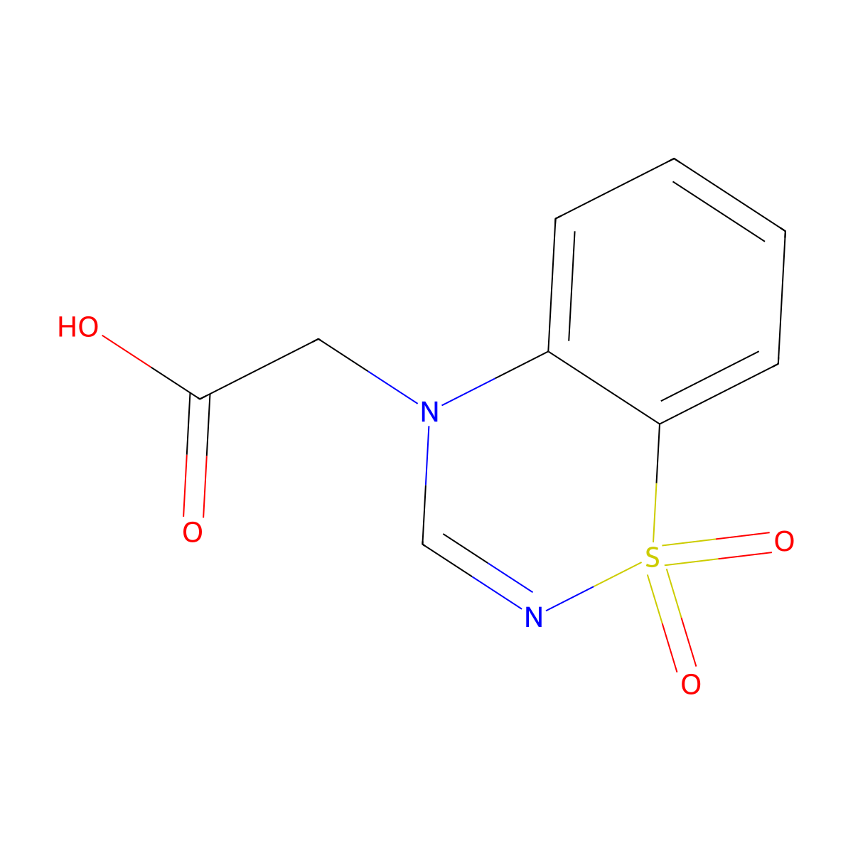 2-(1,1-Dioxo-4H-1$L^{6},2,4-benzothiadiazin-4-YL)acetic acid molecular structure, CAS 1209718-24-0