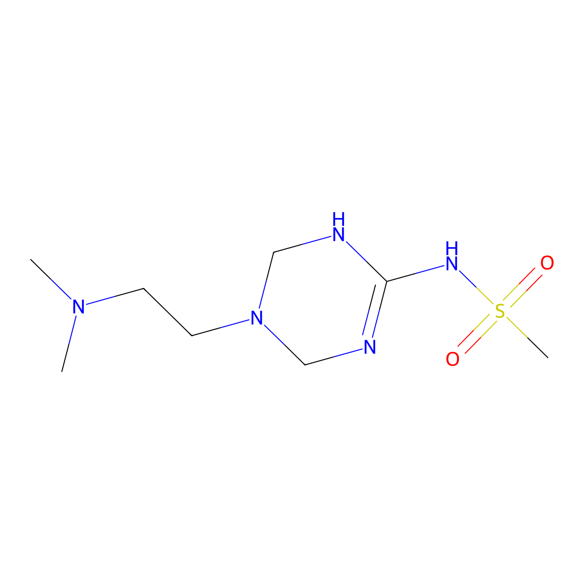 N-{5-[2-(dimethylamino)ethyl]-1,4,5,6-tetrahydro-1,3,5-triazin-2-yl}methanesulfonamide molecular structure, CAS 1209720-61-5