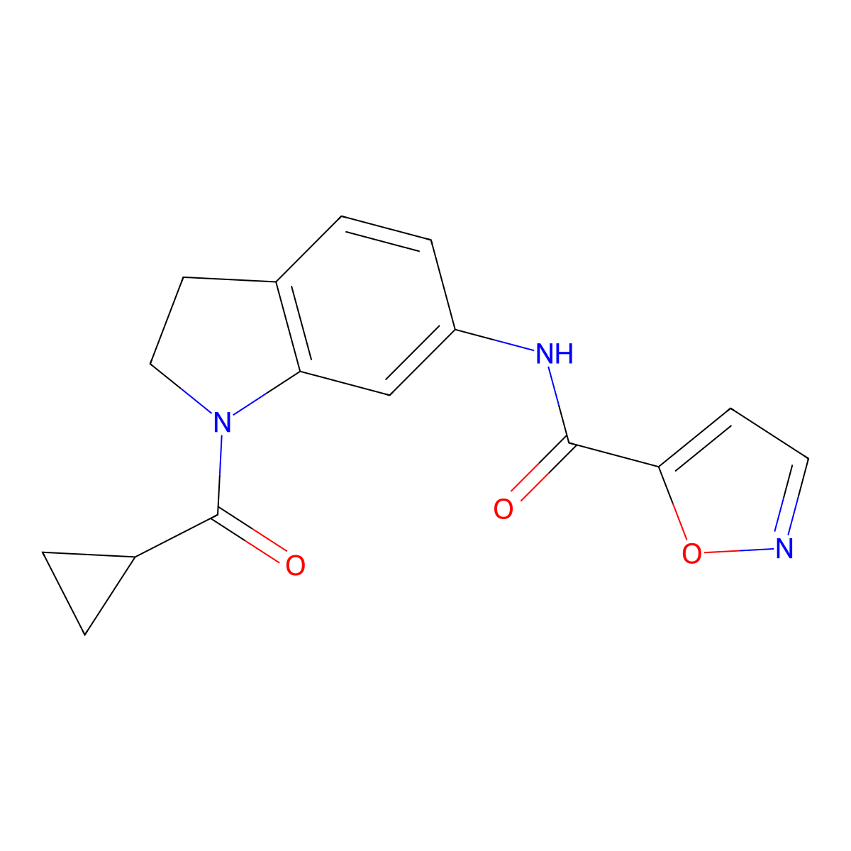 N-(1-(cyclopropanecarbonyl)indolin-6-yl)isoxazole-5-carboxamide molecular structure, CAS 1209721-09-4