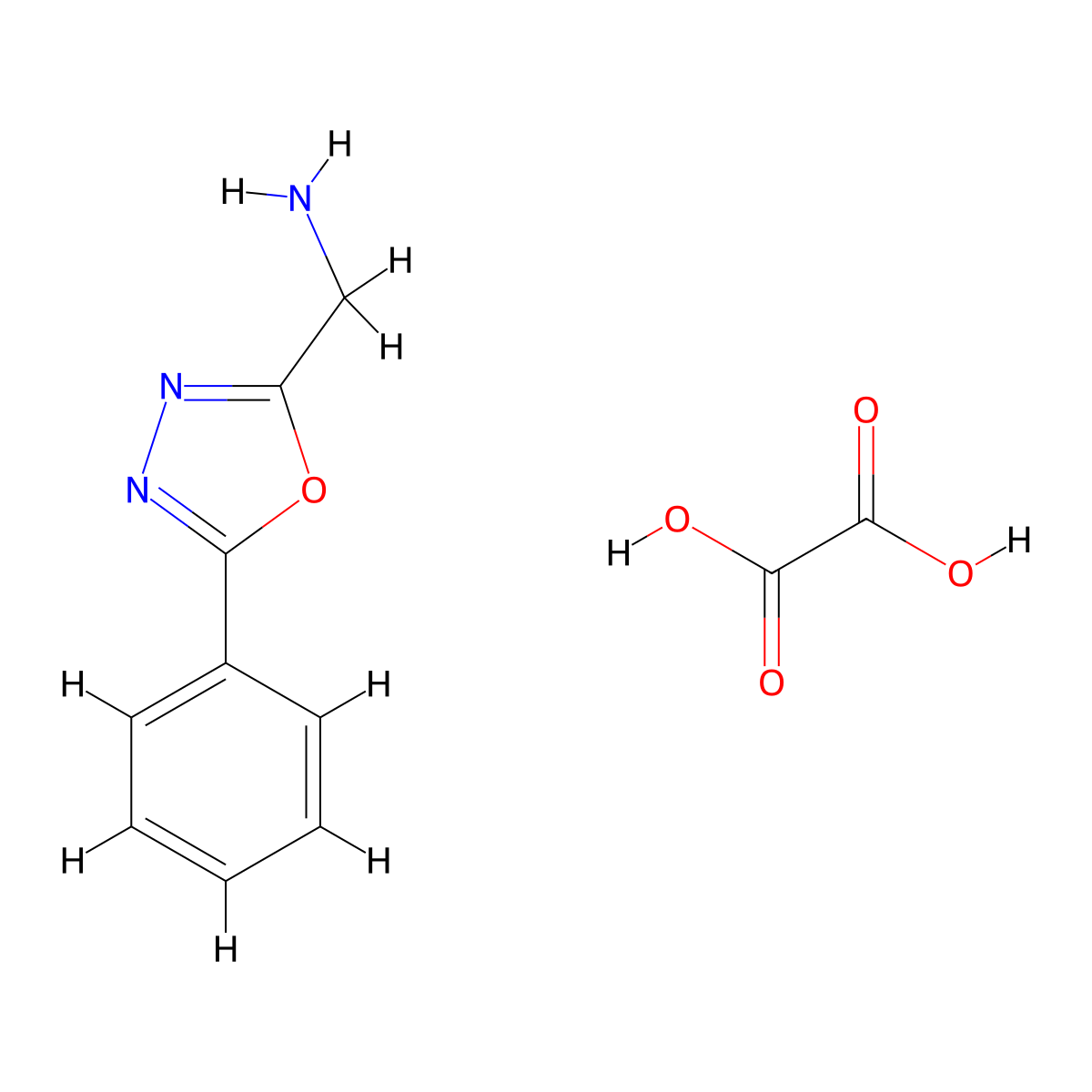(5-Phenyl-1,3,4-oxadiazol-2-yl)methanamine oxalate molecular structure, CAS 1209722-71-3