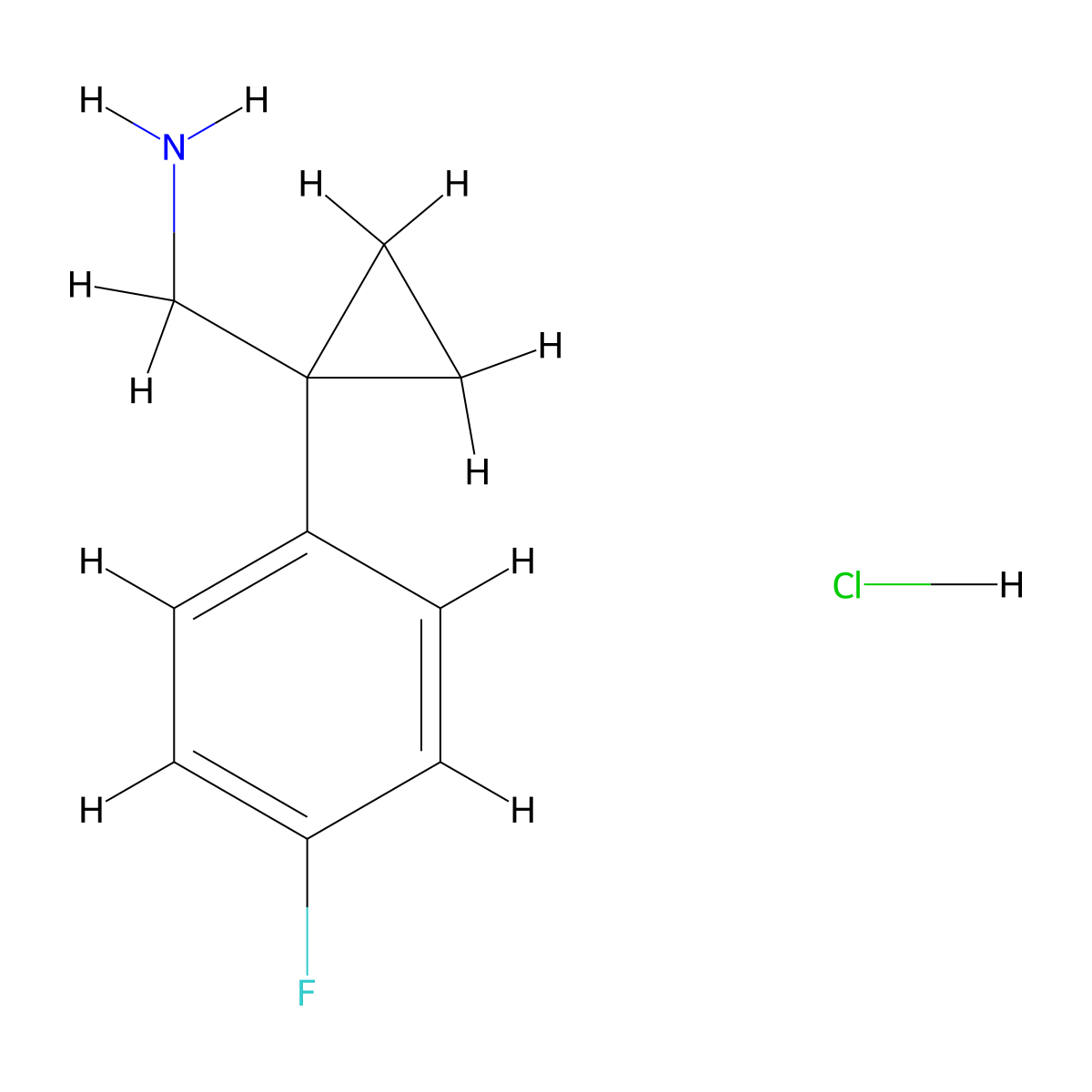 (1-(4-Fluorophenyl)cyclopropyl)methanamine hydrochloride molecular structure, CAS 1209726-03-3