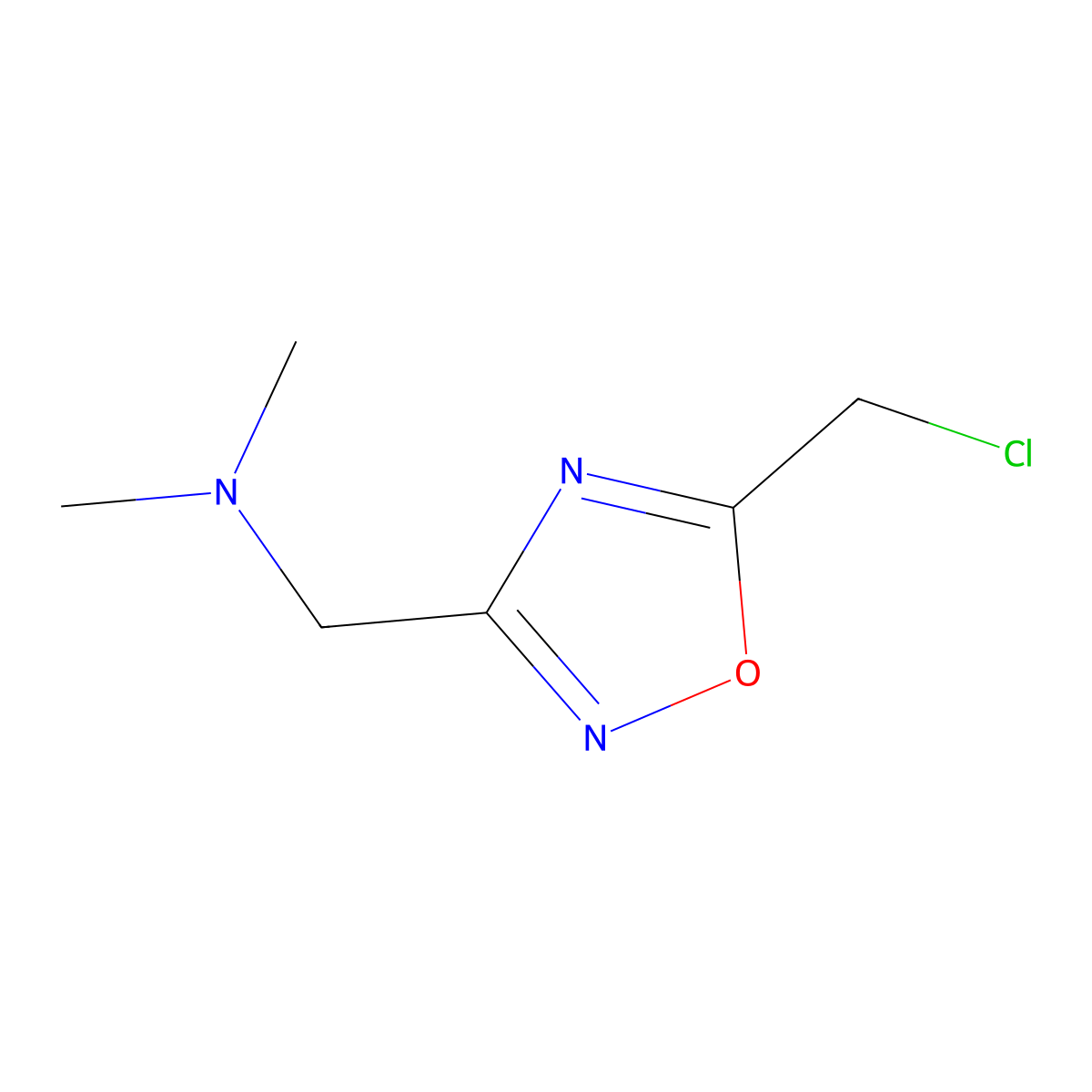 1-[5-(chloromethyl)-1,2,4-oxadiazol-3-yl]-N,N-dimethylmethanamine molecular structure, CAS 1209729-06-5
