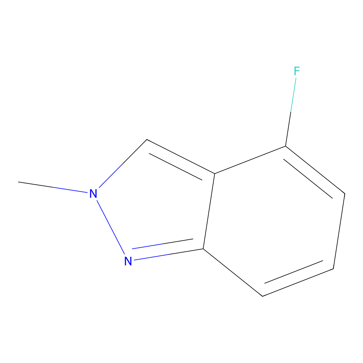 4-Fluoro-2-methyl-2H-indazole molecular structure, CAS 1209731-93-0