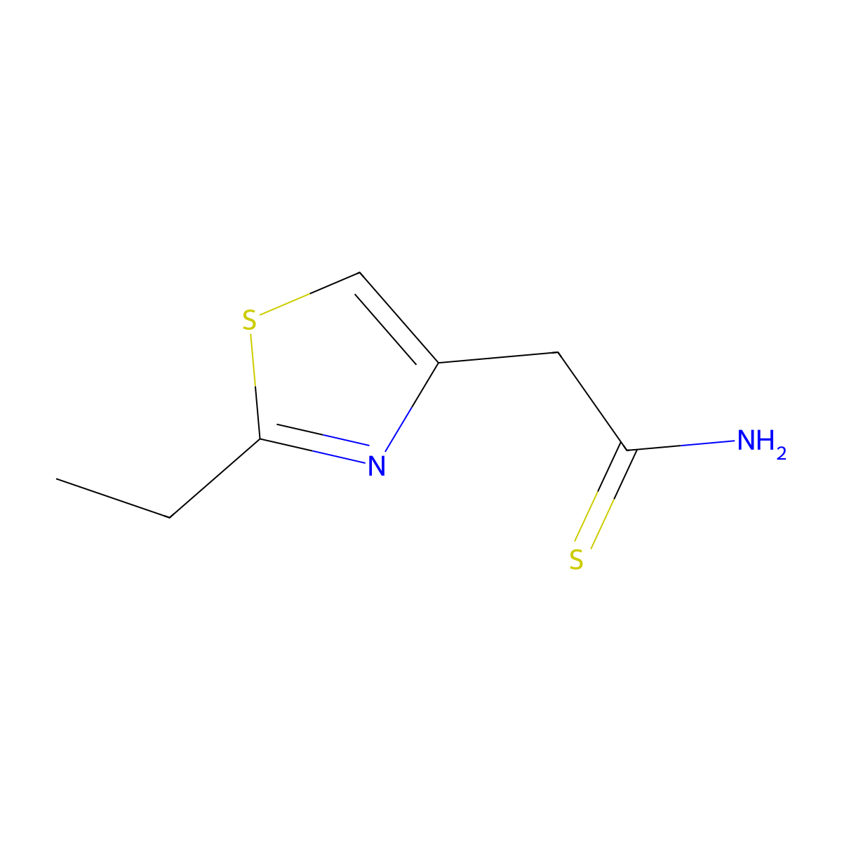 2-(2-Ethyl-1,3-thiazol-4-yl)ethanethioamide molecular structure, CAS 1209735-50-1