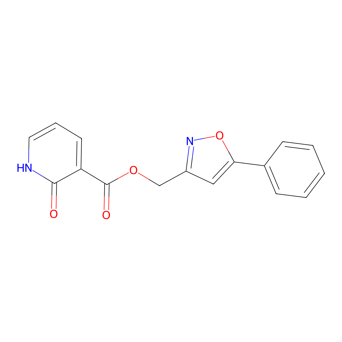 (5-Phenylisoxazol-3-yl)methyl 2-oxo-1,2-dihydropyridine-3-carboxylate molecular structure, CAS 1209736-39-9