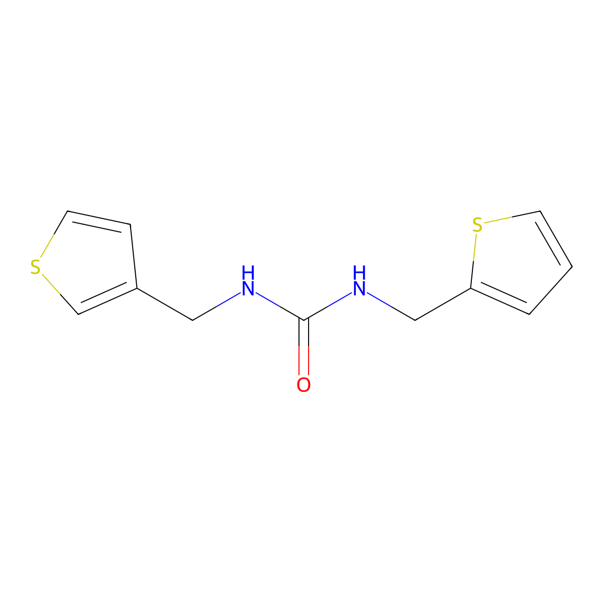 1-(Thiophen-2-ylmethyl)-3-(thiophen-3-ylmethyl)urea molecular structure, CAS 1209736-86-6