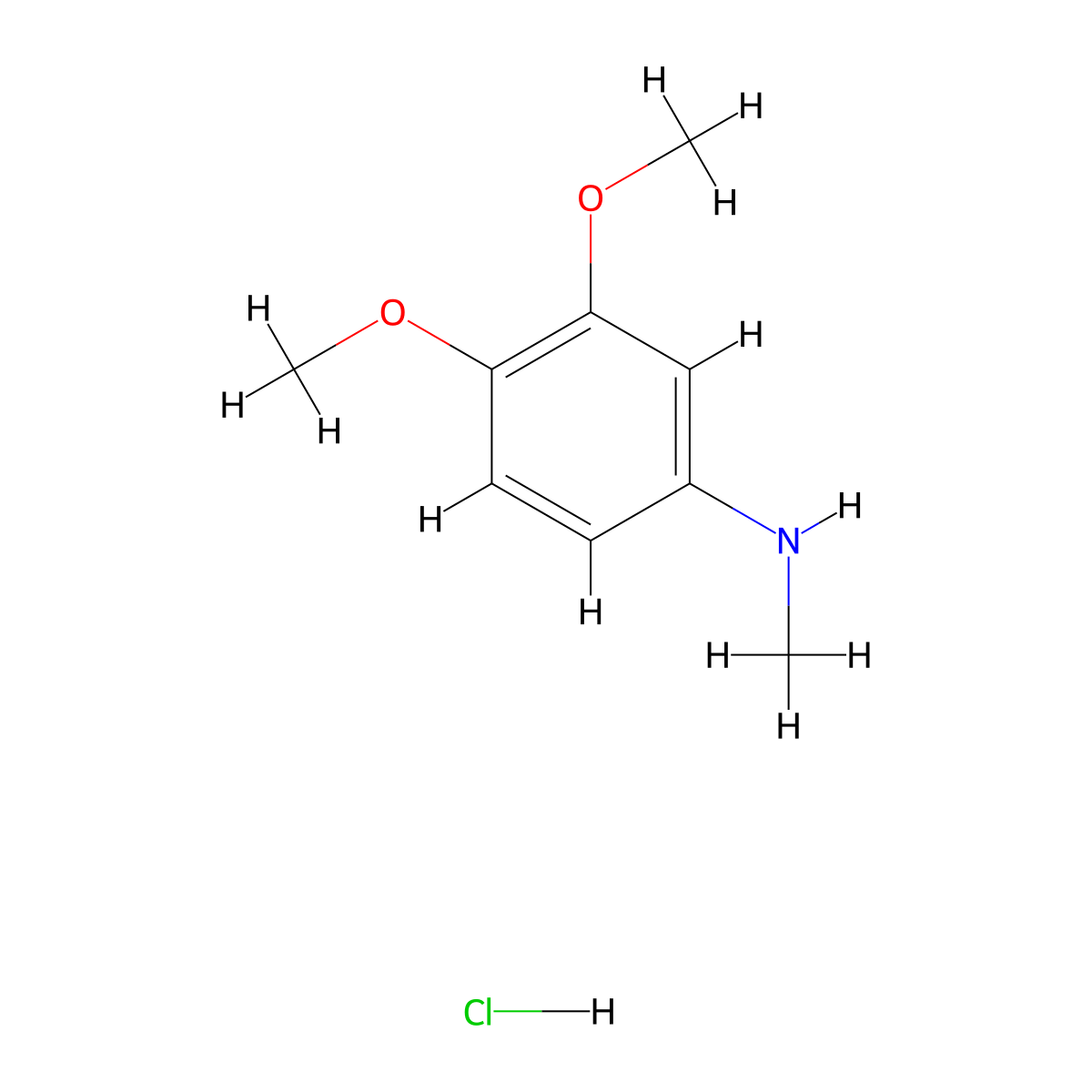 3,4-dimethoxy-N-methylaniline hydrochloride molecular structure, CAS 1209739-54-7