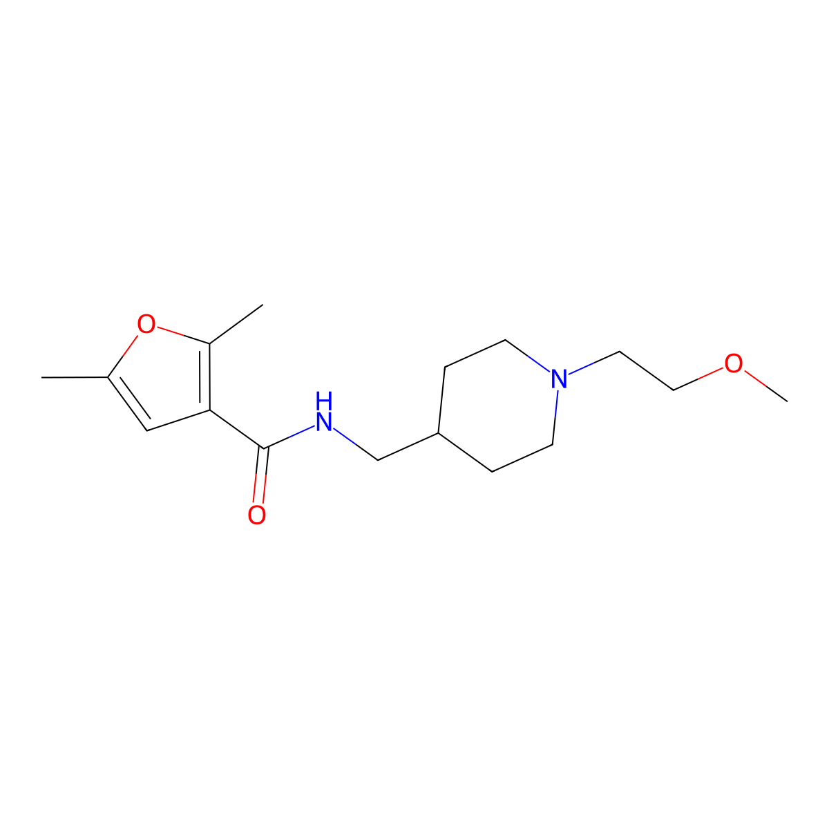 N-{[1-(2-methoxyethyl)piperidin-4-yl]methyl}-2,5-dimethylfuran-3-carboxamide molecular structure, CAS 1209743-26-9