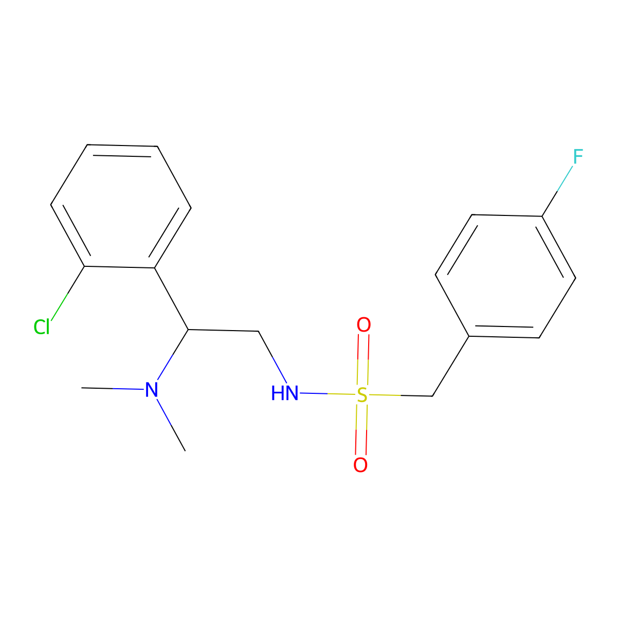N-[2-(2-chlorophenyl)-2-(dimethylamino)ethyl]-1-(4-fluorophenyl)methanesulfonamide molecular structure, CAS 1209747-20-5
