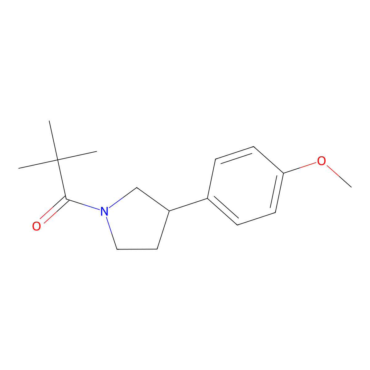 1-[3-(4-Methoxyphenyl)pyrrolidin-1-yl]-2,2-dimethylpropan-1-one molecular structure, CAS 1209748-96-8