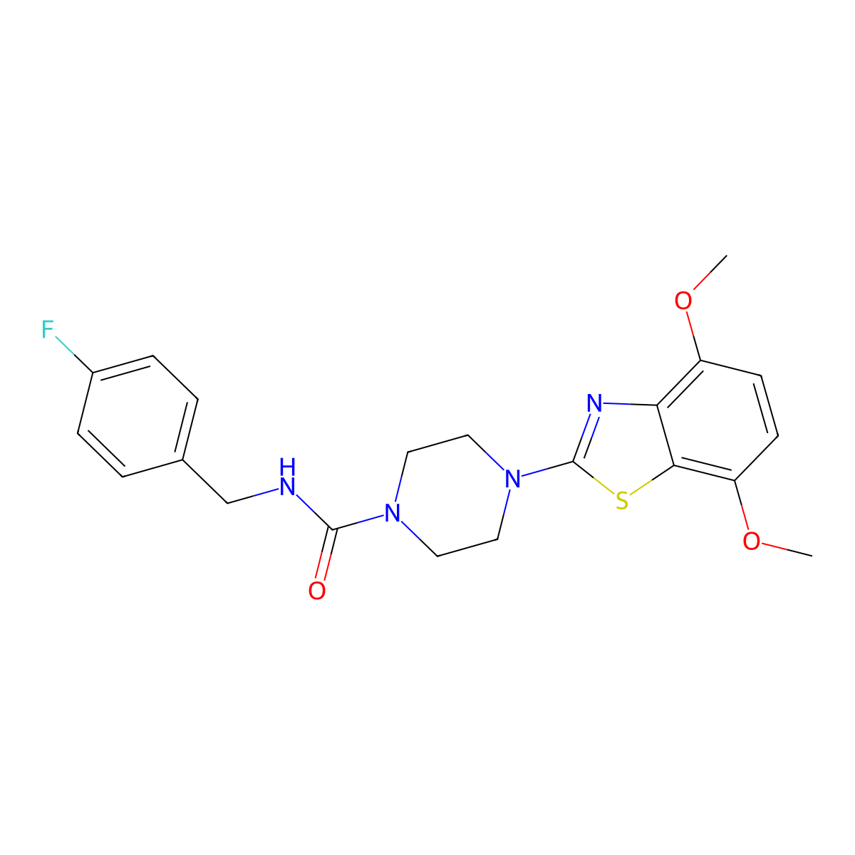4-(4,7-dimethoxybenzo[d]thiazol-2-yl)-N-(4-fluorobenzyl)piperazine-1-carboxamide molecular structure, CAS 1209751-51-8