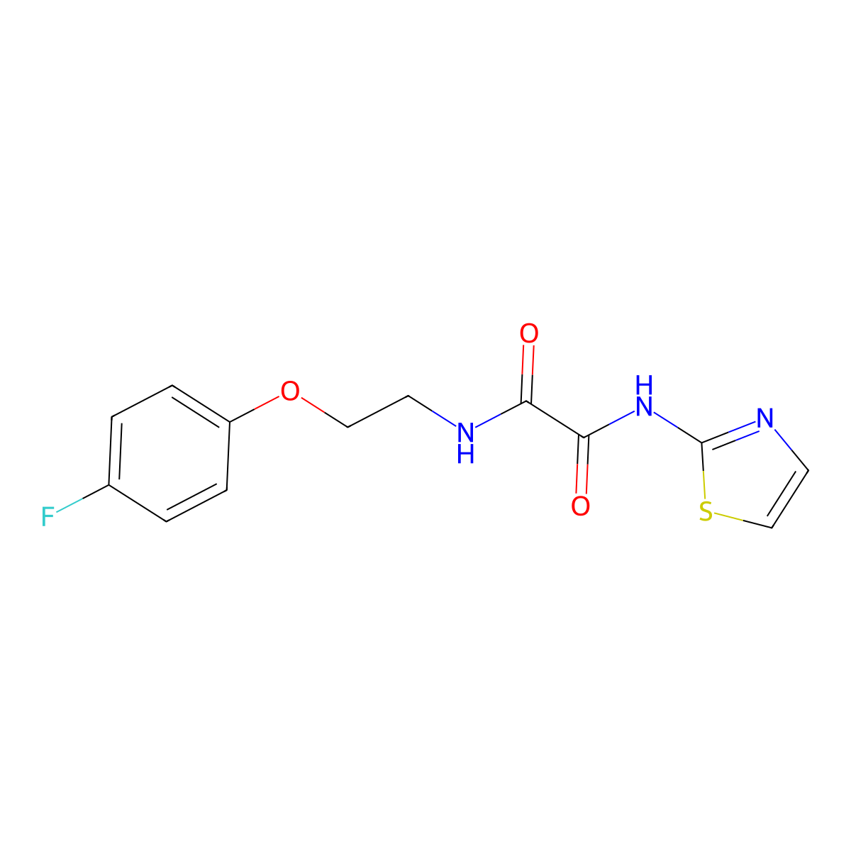 N1-(2-(4-fluorophenoxy)ethyl)-N2-(thiazol-2-yl)oxalamide molecular structure, CAS 1209757-16-3