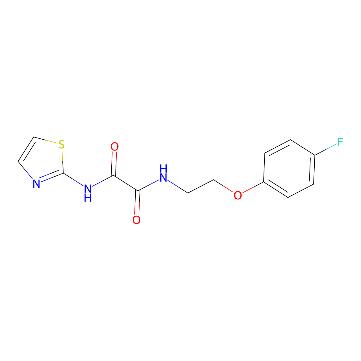N1-(2-(4-fluorophenoxy)ethyl)-N2-(thiazol-2-yl)oxalamide molecular structure, CAS 1209757-16-3