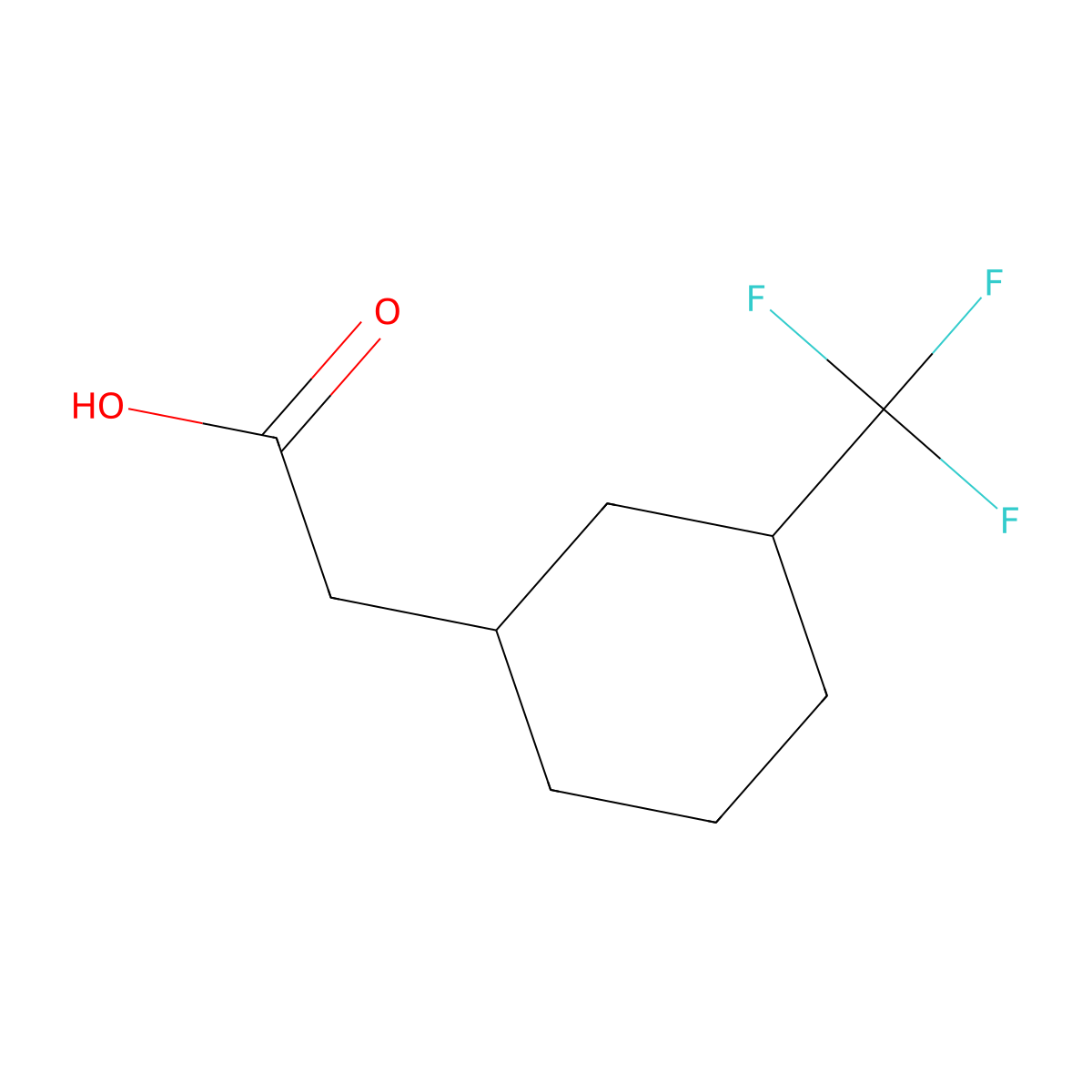 2-[3-(Trifluoromethyl)cyclohexyl]acetic acid molecular structure, CAS 120976-33-2
