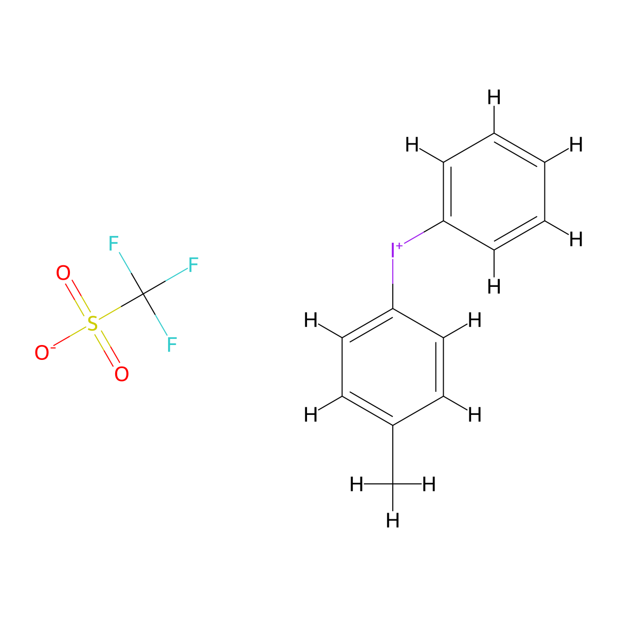 (4-Methylphenyl)(phenyl)iodanium trifluoromethanesulfonate molecular structure, CAS 120976-84-3