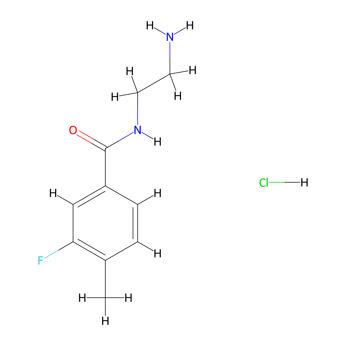N-(2-aminoethyl)-3-fluoro-4-methylbenzamide hydrochloride molecular structure, CAS 1209763-26-7