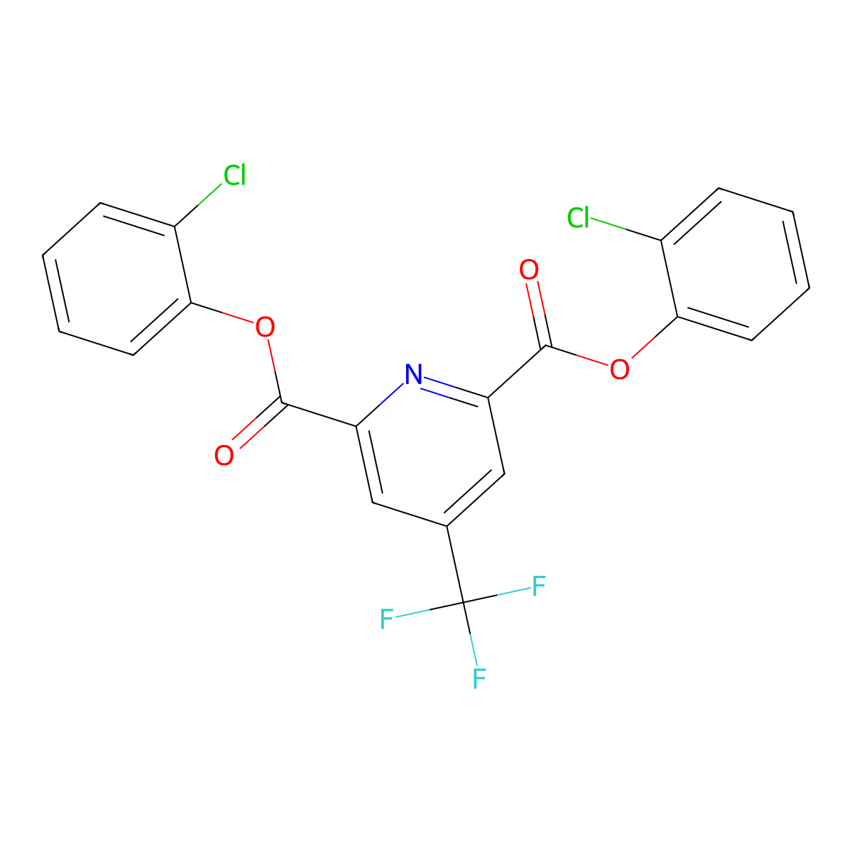 Bis(2-chlorophenyl) 4-(trifluoromethyl)-2,6-pyridinedicarboxylate molecular structure, CAS 1209764-28-2