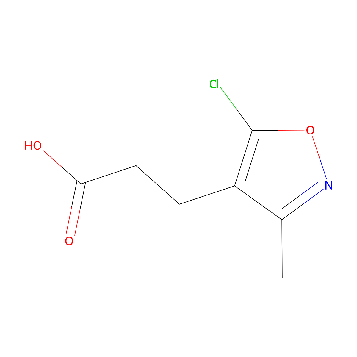 3-(5-Chloro-3-methyl-1,2-oxazol-4-yl)propanoic acid molecular structure, CAS 1209765-87-6