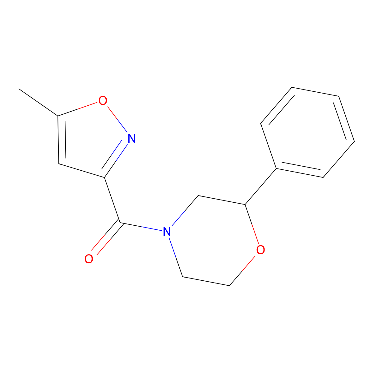 (5-Methylisoxazol-3-yl)(2-phenylmorpholino)methanone molecular structure, CAS 1209770-13-7