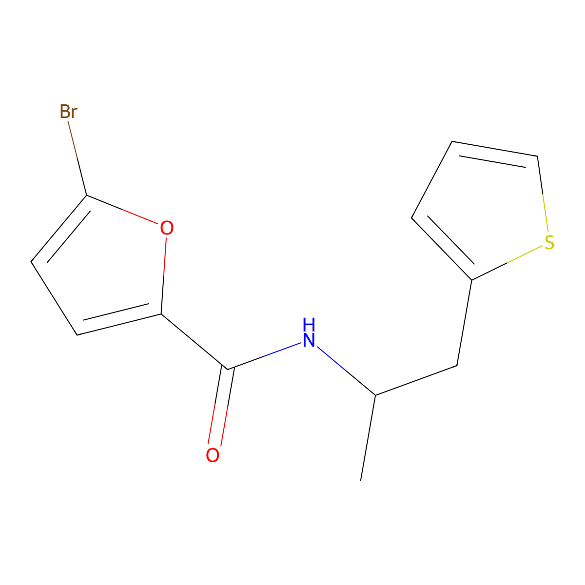 5-bromo-N-[1-(thiophen-2-yl)propan-2-yl]furan-2-carboxamide molecular structure, CAS 1209773-25-0