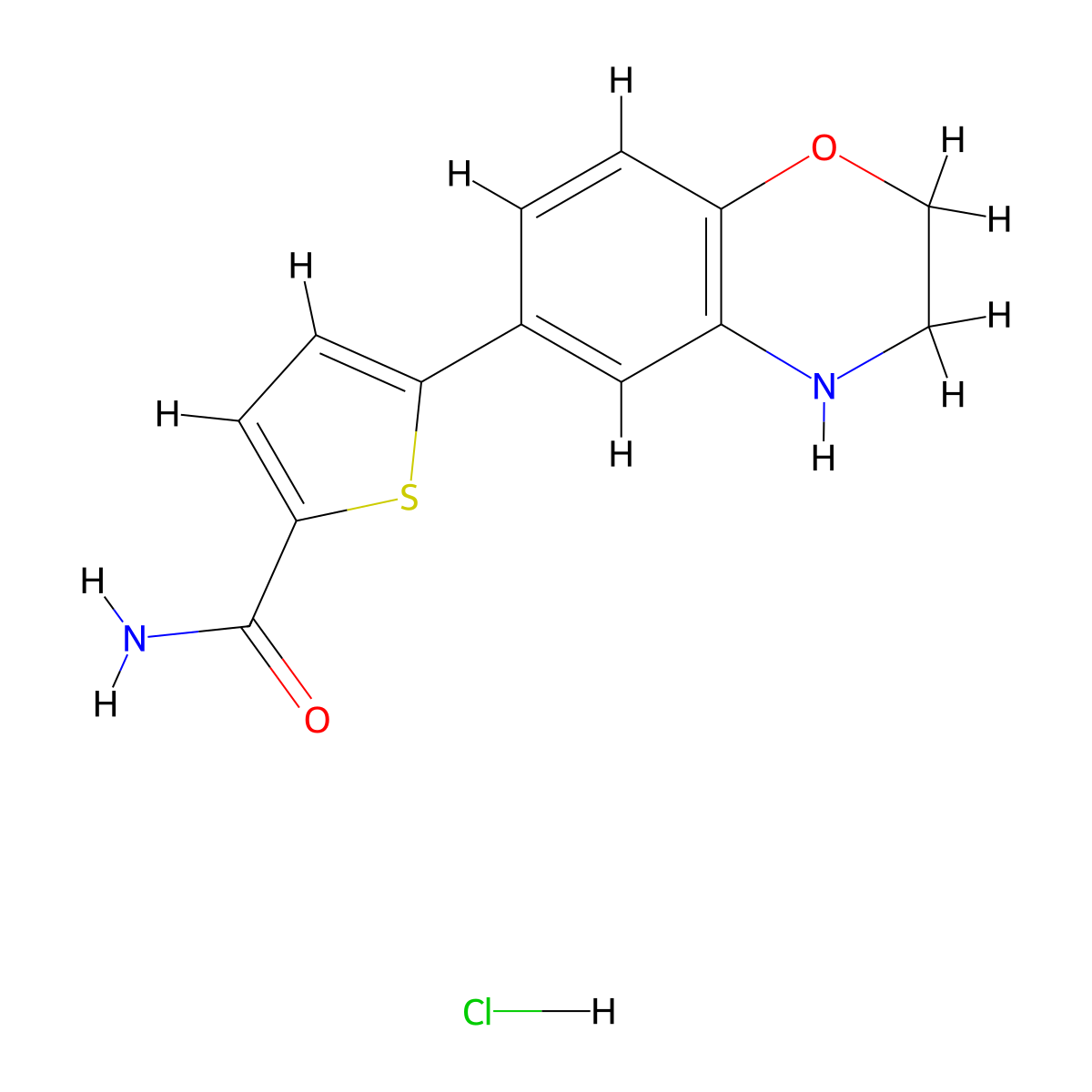 5-(3,4-dihydro-2H-1,4-benzoxazin-6-yl)thiophene-2-carboxamide hydrochloride molecular structure, CAS 1209773-69-2