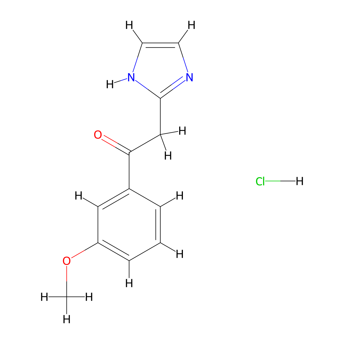 2-(1H-imidazol-2-yl)-1-(3-methoxyphenyl)ethan-1-one hydrochloride molecular structure, CAS 1209774-76-4