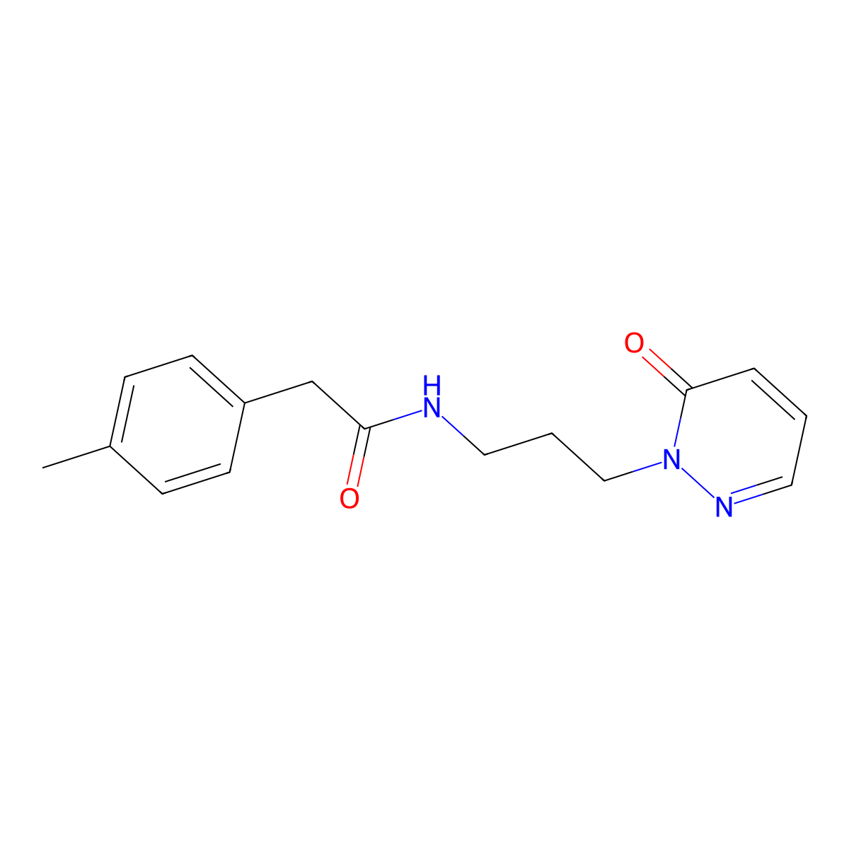 N-(3-(6-oxopyridazin-1(6H)-yl)propyl)-2-(p-tolyl)acetamide molecular structure, CAS 1209777-34-3