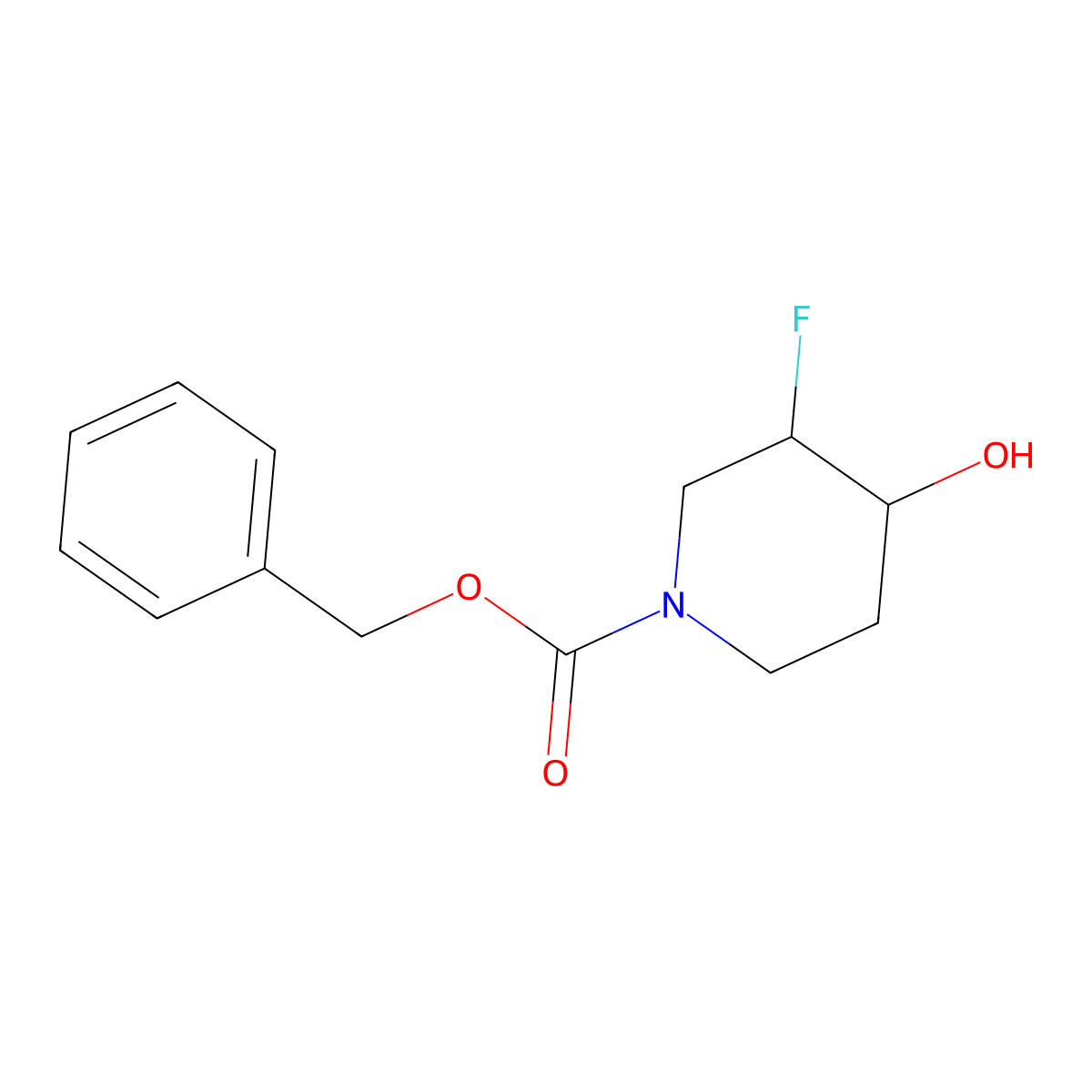 (3S,4S)-benzyl 3-fluoro-4-hydroxypiperidine-1-carboxylate molecular structure, CAS 1209780-78-8