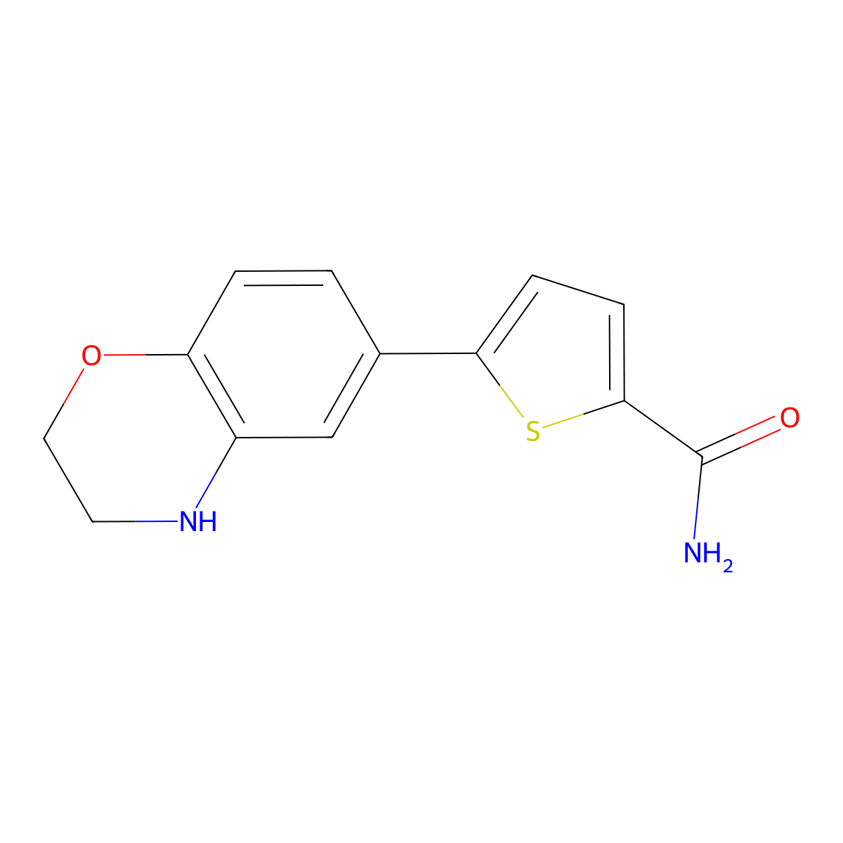 5-(3,4-dihydro-2H-1,4-benzoxazin-6-yl)thiophene-2-carboxamide molecular structure, CAS 1209782-95-5