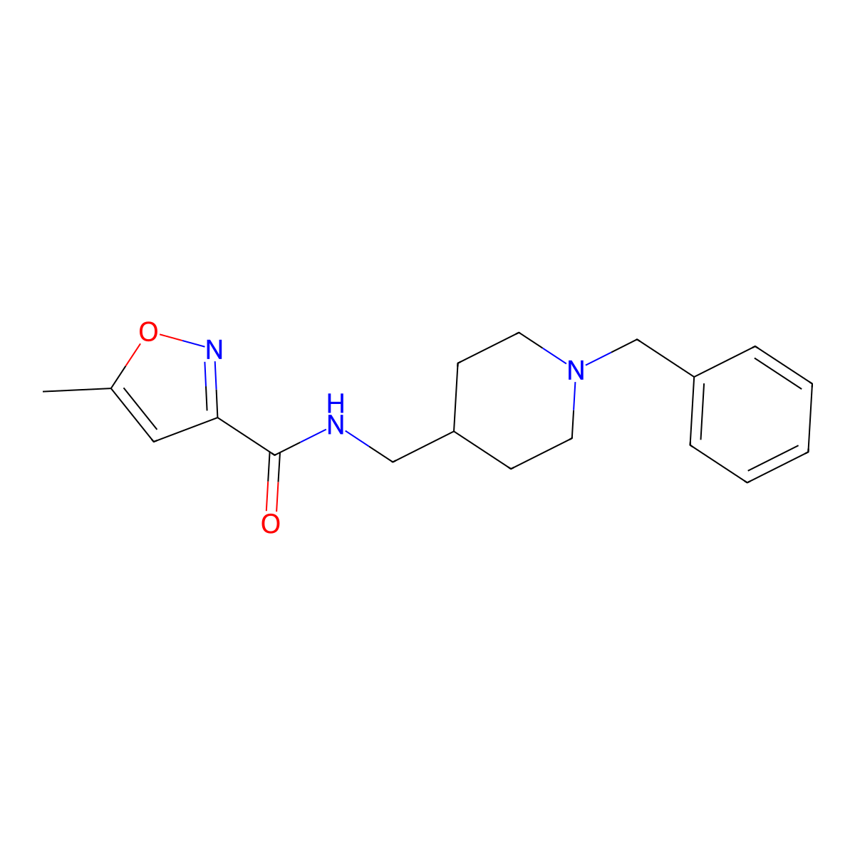 N-((1-benzylpiperidin-4-yl)methyl)-5-methylisoxazole-3-carboxamide molecular structure, CAS 1209785-68-1