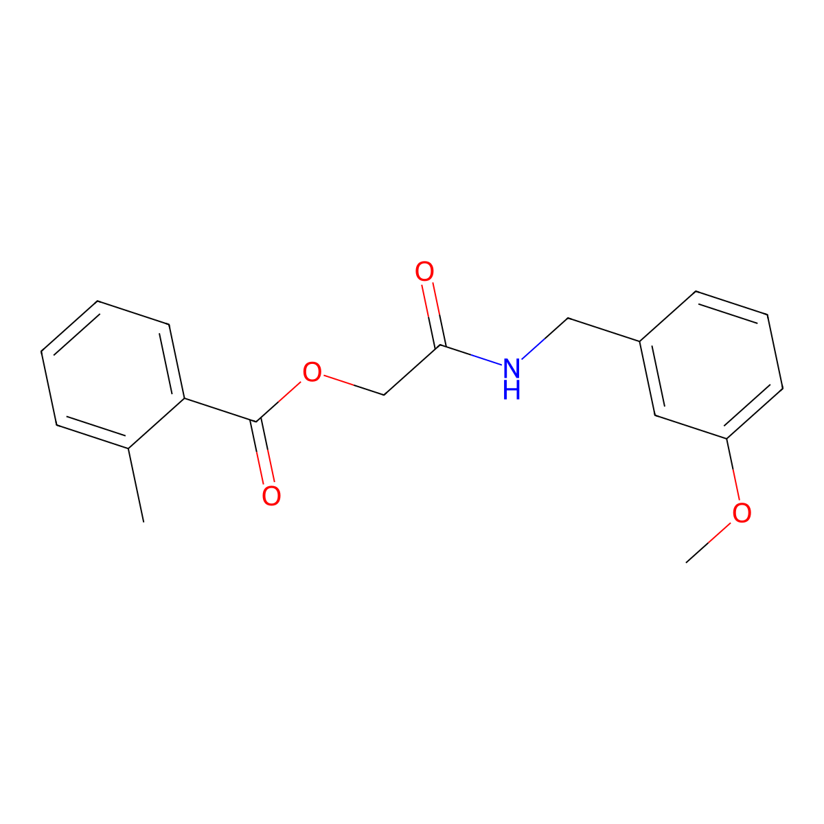 2-((3-Methoxybenzyl)amino)-2-oxoethyl 2-methylbenzoate molecular structure, CAS 1209789-59-2