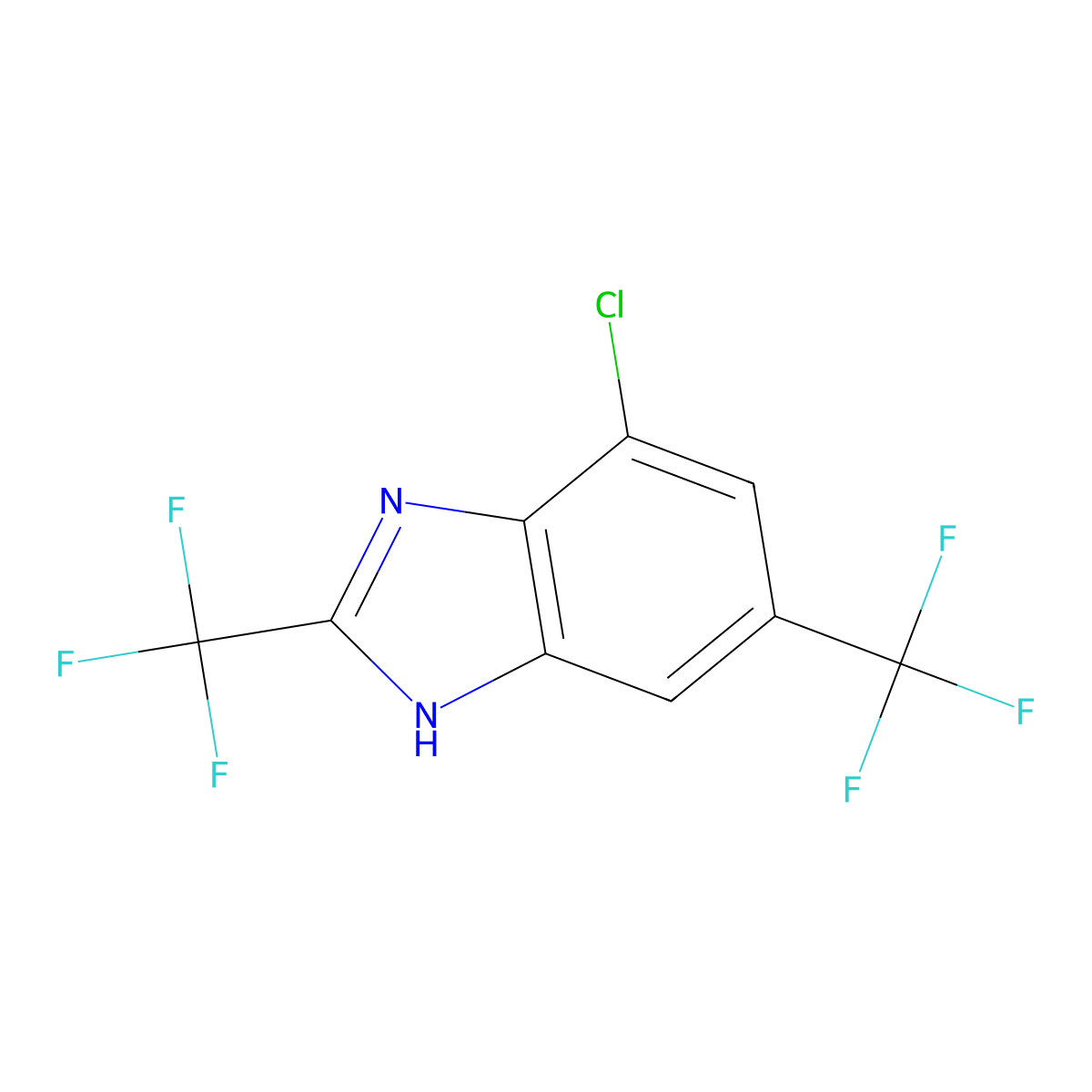 7-Chloro-2,5-bis(trifluoromethyl)benzimidazole molecular structure, CAS 1209789-75-2