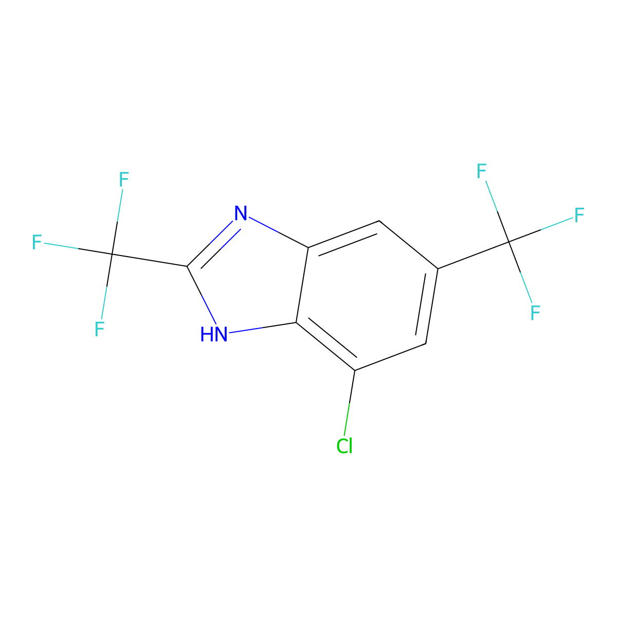 7-Chloro-2,5-bis(trifluoromethyl)benzimidazole molecular structure, CAS 1209789-75-2