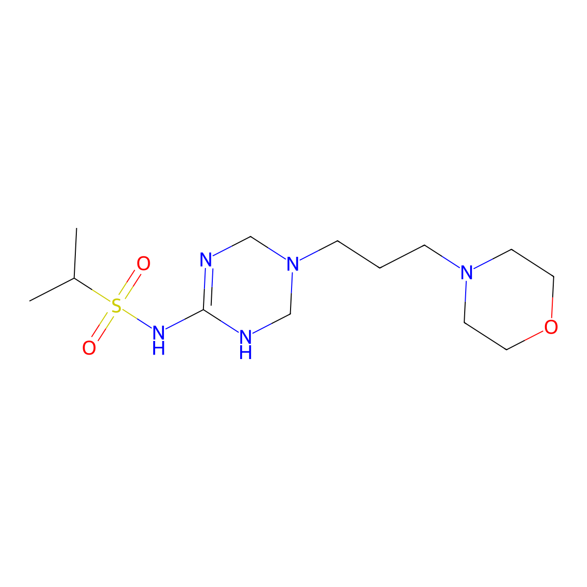 N-[5-(3-morpholinopropyl)-1,4,5,6-tetrahydro-1,3,5-triazin-2-yl]-2-propanesulfonamide molecular structure, CAS 1209792-34-6