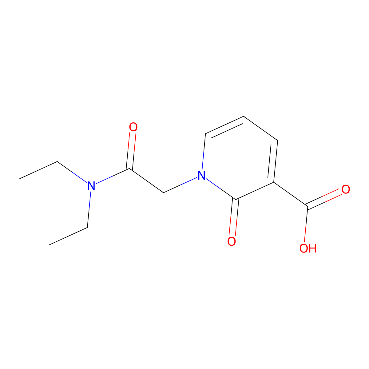 1-[(Diethylcarbamoyl)methyl]-2-oxo-1,2-dihydropyridine-3-carboxylic acid molecular structure, CAS 1209796-83-7