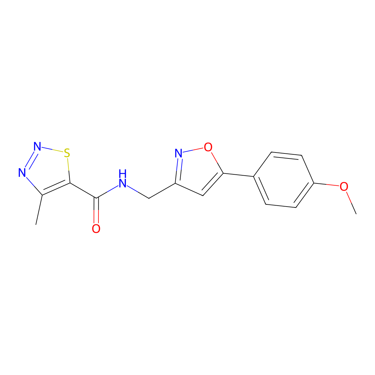 N-((5-(4-methoxyphenyl)isoxazol-3-yl)methyl)-4-methyl-1,2,3-thiadiazole-5-carboxamide molecular structure, CAS 1209803-02-0