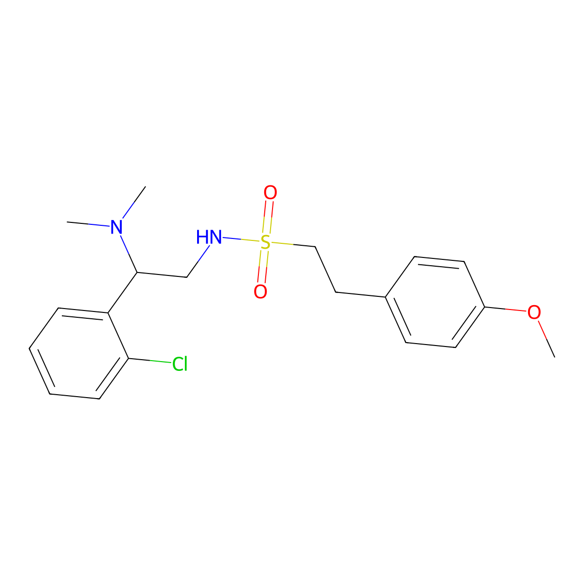 N-(2-(2-chlorophenyl)-2-(dimethylamino)ethyl)-2-(4-methoxyphenyl)ethanesulfonamide molecular structure, CAS 1209803-04-2