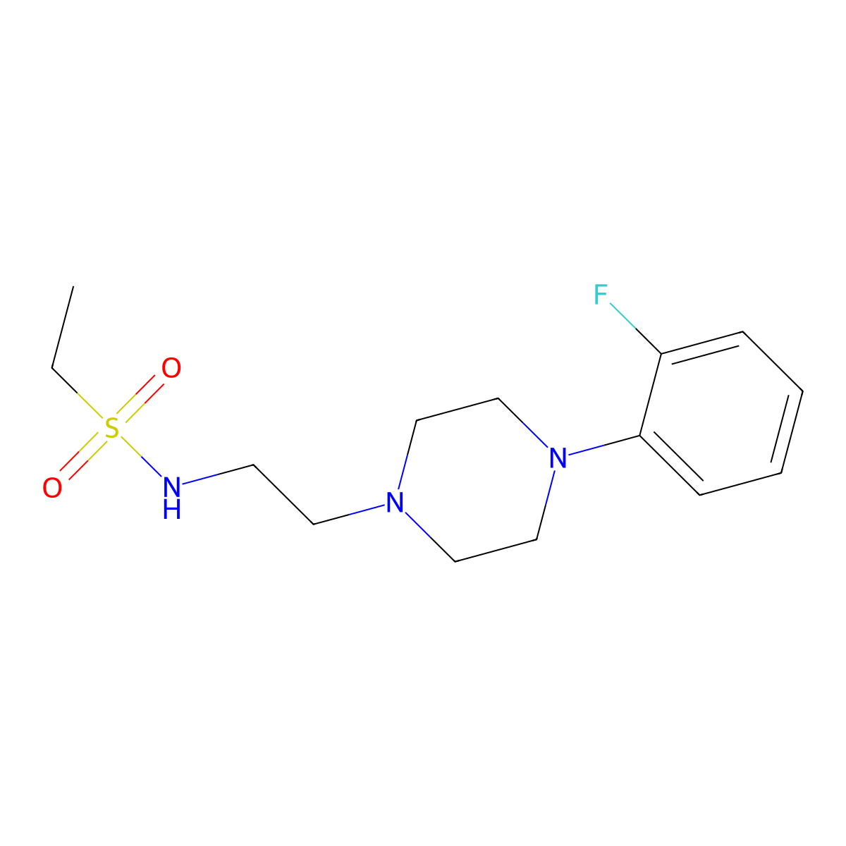 N-(2-(4-(2-fluorophenyl)piperazin-1-yl)ethyl)ethanesulfonamide molecular structure, CAS 1209806-42-7