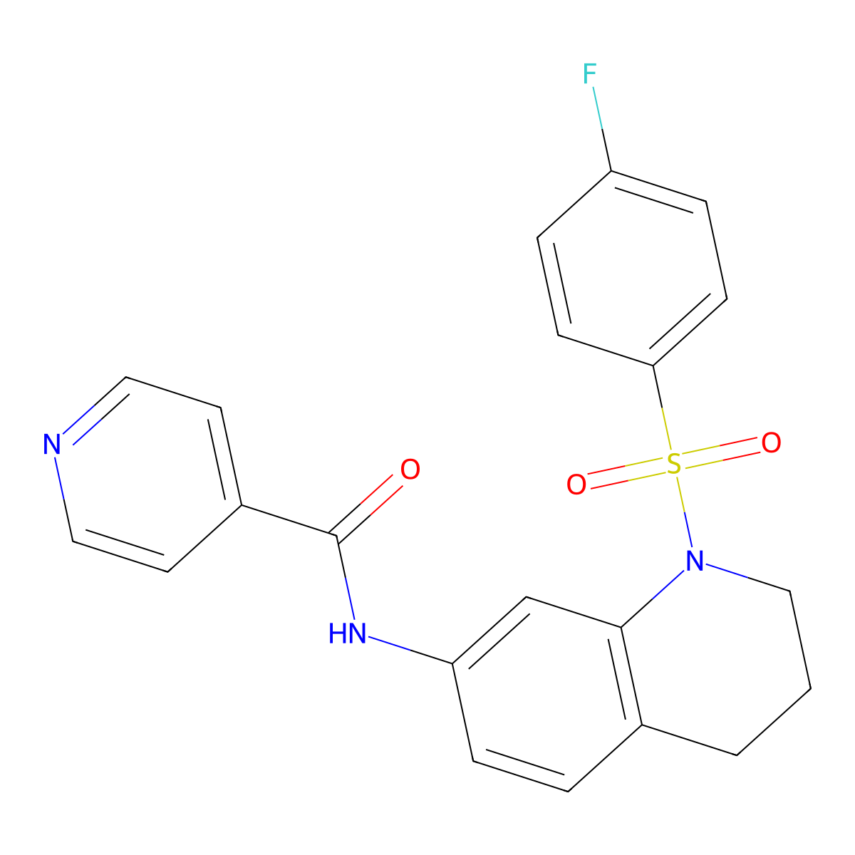 N-(1-((4-fluorophenyl)sulfonyl)-1,2,3,4-tetrahydroquinolin-7-yl)isonicotinamide molecular structure, CAS 1209806-76-7