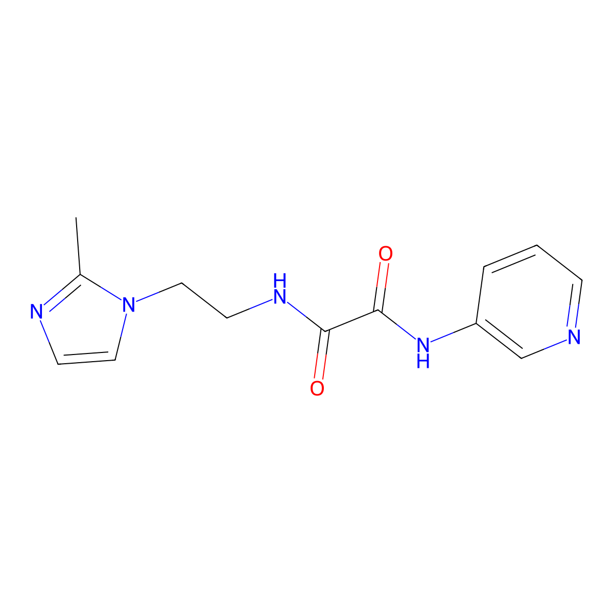 N1-(2-(2-methyl-1H-imidazol-1-yl)ethyl)-N2-(pyridin-3-yl)oxalamide molecular structure, CAS 1209807-36-2
