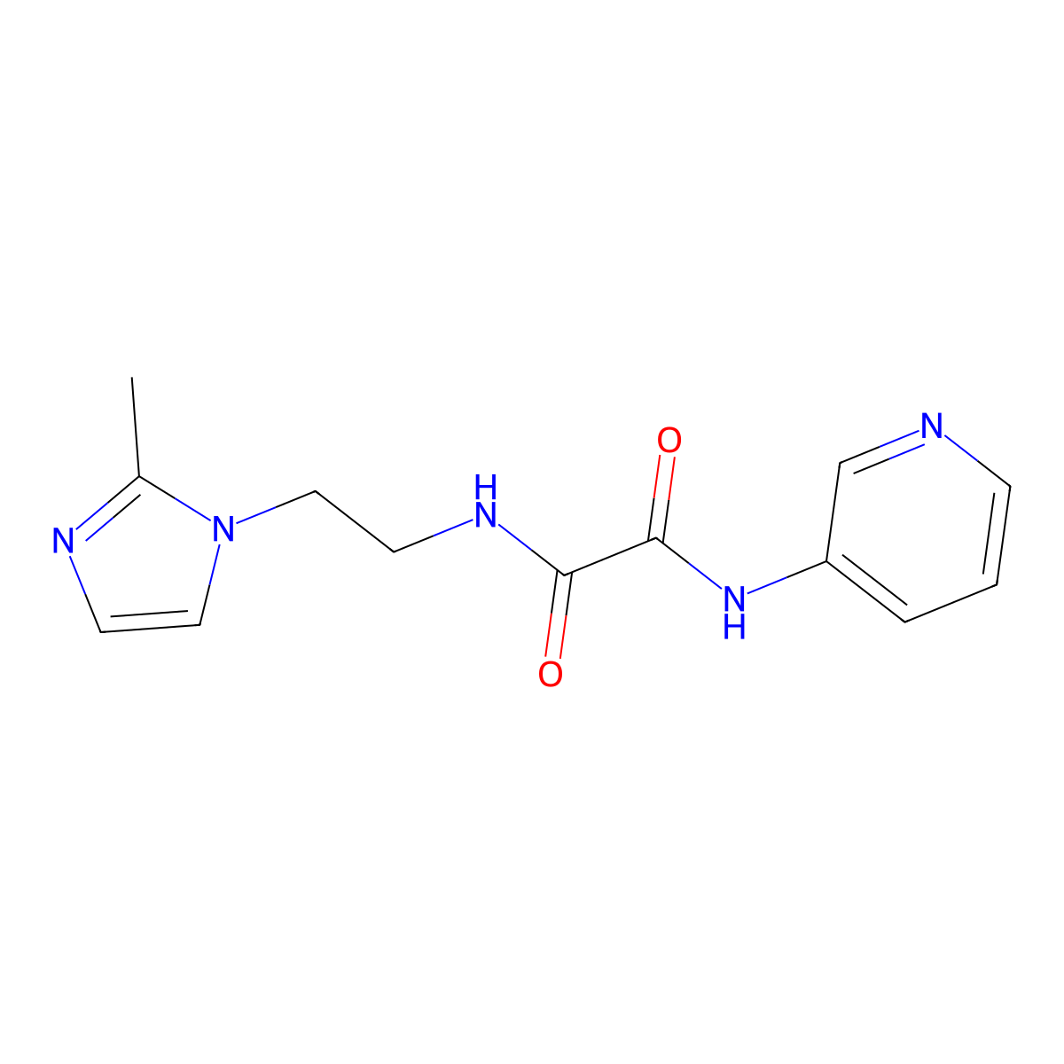 N1-(2-(2-methyl-1H-imidazol-1-yl)ethyl)-N2-(pyridin-3-yl)oxalamide molecular structure, CAS 1209807-36-2