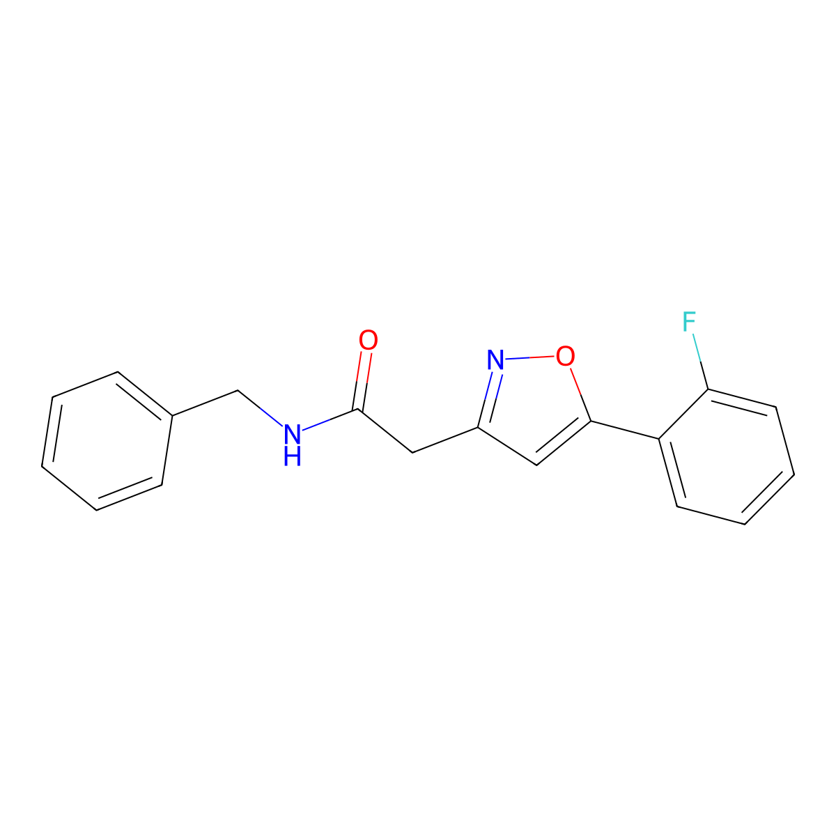 N-benzyl-2-(5-(2-fluorophenyl)isoxazol-3-yl)acetamide molecular structure, CAS 1209807-46-4